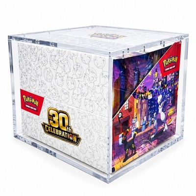 Pokemon 30th Celebrations Mini Tin Display Acrylic Case With Magnetic Lid 10 Tin