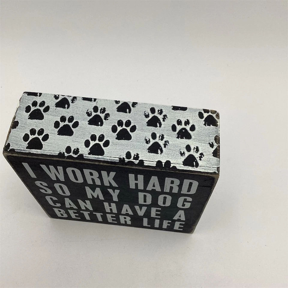 Primitives by Kathy Rustic Dog Lovers Humor Wooden Decor Sign 5"x5" - Image 2 of 4