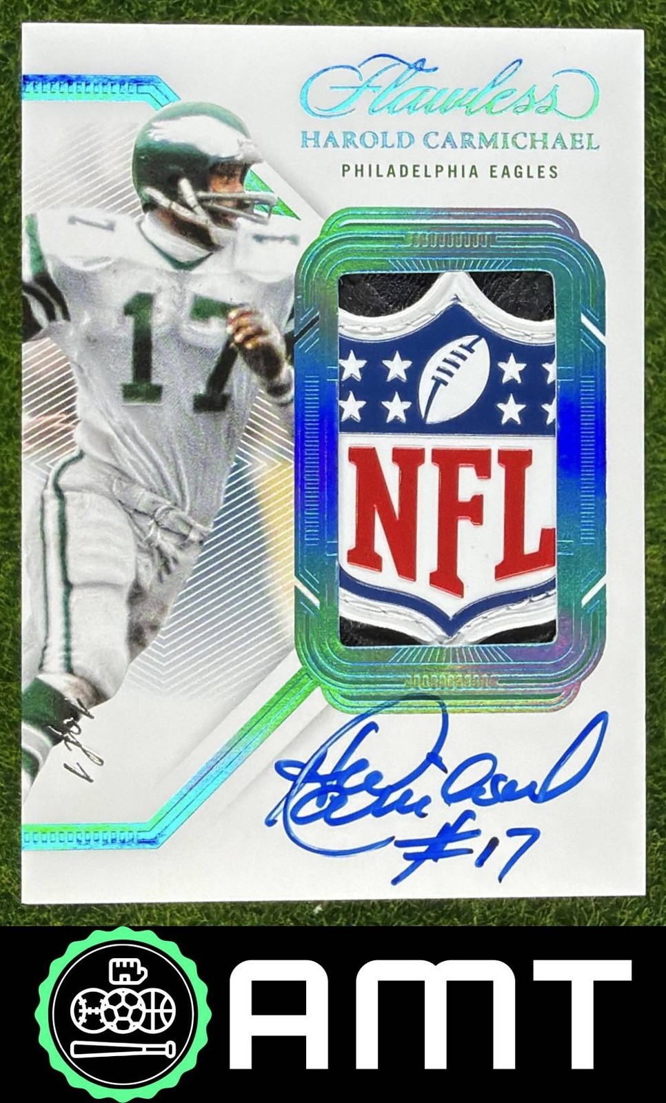 Harold Carmichael NFL Logo Patch Auto 2023 Panini Flawless Platinum Eagles 1/1