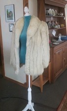 Vintage SAGA Blue Fox Fur Coat Jan Drlstadte Ivory Scandinavian Real Fur