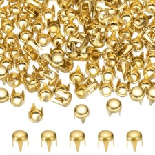 3.5mm Round Dome Rivet, 180 Pcs Metal Spike Spot Punk Stud, Gold Tone