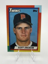 1990 Topps Traded #29T Scott Erickson Gray Card Stock (Pack Version) RC Rookie. rookie card picture