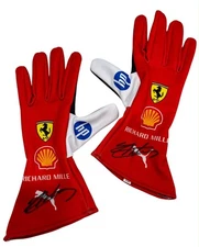 CHARLES LECLERC Signed *FERRARI* Formula 1 F1 Gloves *BOTH SIGNED* w/COA *WOW*