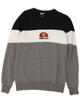 Ellesse Herren Sweatshirt Pullover XL Grau Colourblock Baumwolle AR02