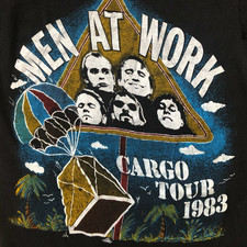 New Popular Men at Work Black T-Shirt Cotton Full Size S-5XL UU720