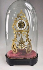 Large Antique Gothic Skeleton Clock J SILVANI PARIS