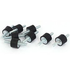 8 Pcs M6 Rubber Vibration Isolator Mounts,Double Stud, 20x15mm