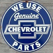 Genuine Chevrolet Parts 8 Diameter Vintage Novelty Metal Sign Made In Usa New