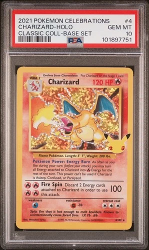 Charizard 4/102 PSA 10 English Celebrations: Classic Collection TCG Pokemon