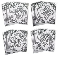 Color-Your-Own Stained Glass Window Clings - 24 Pack, 4 Designs, 8"x10.75"