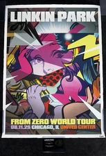 LINKIN PARK RARE 11/200 FROM ZERO FZ 2025 TOUR CHICAGO POSTER (AUG 11TH) - POSE