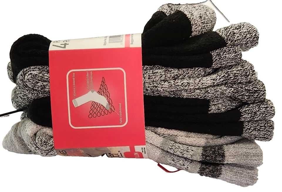 NUEVO CON ETIQUETAS Mujer Slazenger Boot Sox 4 pr Gris Negro talla 9-11 Poli Algodón Viscosa Elast Foto 4 de 4