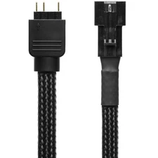 CRJ ARGB 3-Pin SM RGB Lighting Adapter Cable - 20-inch 50cm, Black Sleeved - ...
