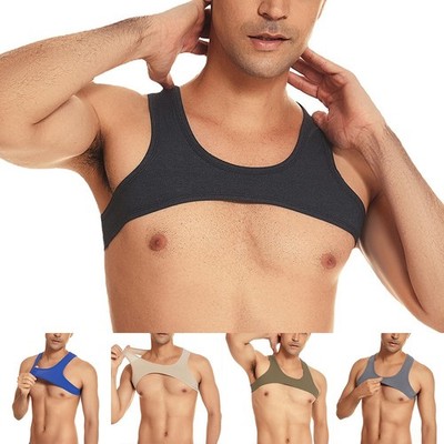 Tank Top Trägershirt Nylon Party Shirt Stretch Tight Top Crop Mode Herren Herre