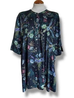 SAHARA. Shirt/Bluse ''Pixelated Tapestry''. Größe 5 (20-22) Knopfleiste. Lagenlook.