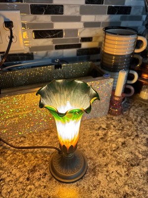 Brand: StarSun DepotStarSun Depot 8'' H Amber/Green Pond Lily Accent Lamp Dry