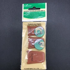 Clover Leather Thimbles Natural Fit Set Of 3 In Package Small Medium Large 6005