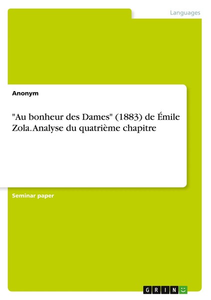 Anonymous | Au Bonheur Des Dames (1883) De ÉMile Zola. Analyse Du QuatrièMe...-image