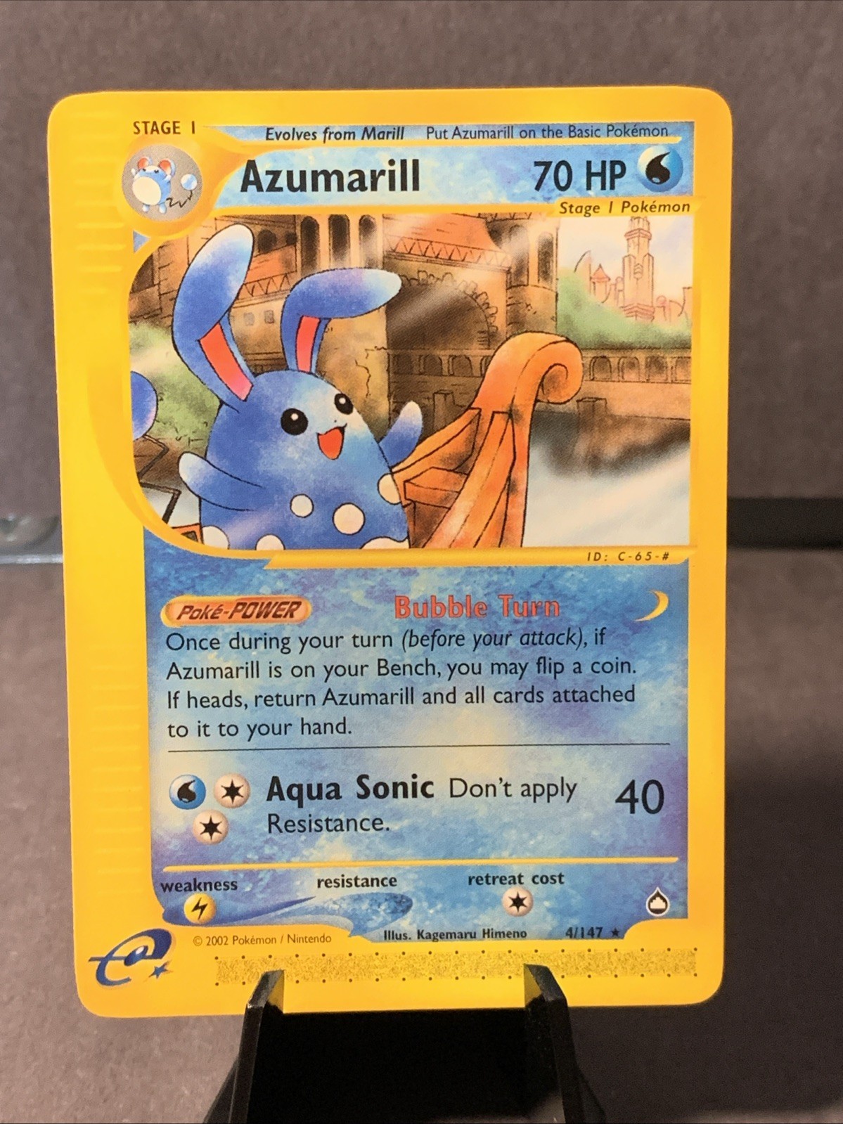 Pokémon TCG Azumarill Aquapolis Set #4/147 Non Holo Rare VTG WOTC 2003 NM