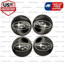 Set of 4 60mm Black Wheel Center Caps for Subaru Fits Most Models