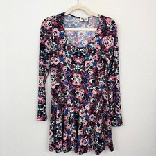 Show Me Your Mumu Womens Stevie Babydoll Mini Dress Size M Floral Stretch Pink