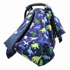 TANOFAR Car Seat Cover Baby, Peekaboo Opening, Blue dinosaur, Used
