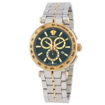 Versace Aion Chronograph Men's Green Dial Quartz Watch VE6CA0523