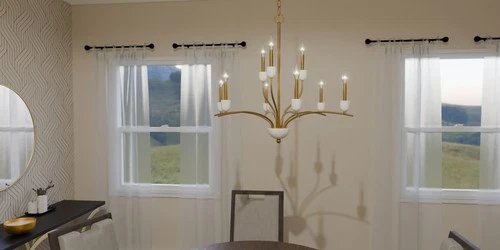 Quoizel FRI5032 Frida 9 Light 32"W Taper Candle Style Chandelier - Brass - Picture 3 of 4