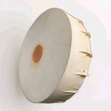 Vintage Handmade Rawhide Frame Drum Hand Drum Leather Lacing 12" Rustic Folk Art
