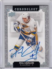 Paul Cavallini Auto ▪ 2018-19 UD Chronology  Franchise History Autographs  Blues