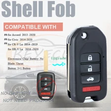 2013-2020 for Honda Accord Civic C-RV Upgraded Remote Key Shell Fob MLBHLIK6-1TA