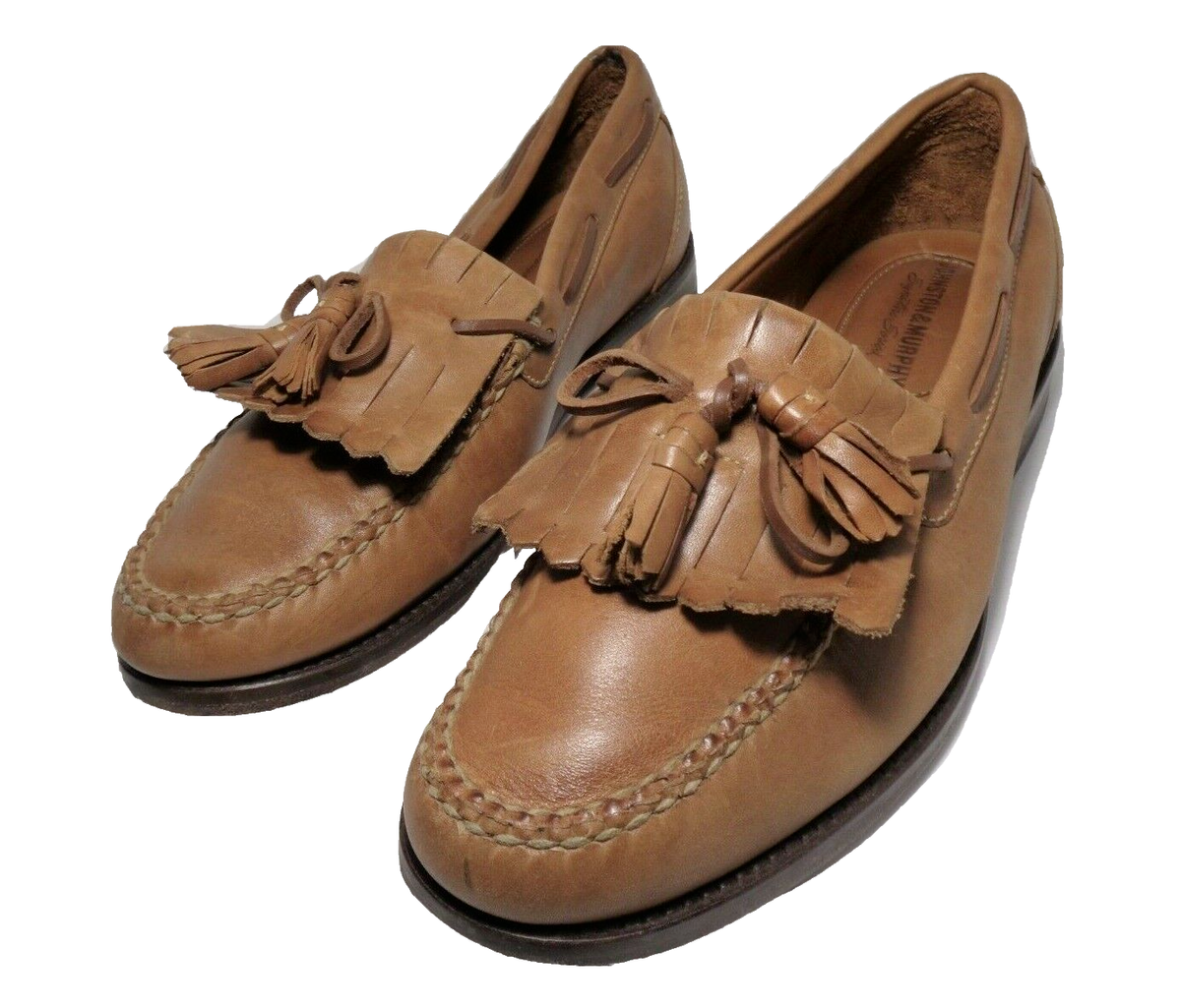 Brown Leather Tassel Loafers Johnston Murphy Signature Men display picture 2