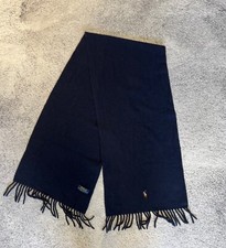 Polo Ralph Lauren Wool Scarf Unisex Blue Italy Red Pony Logo Warm