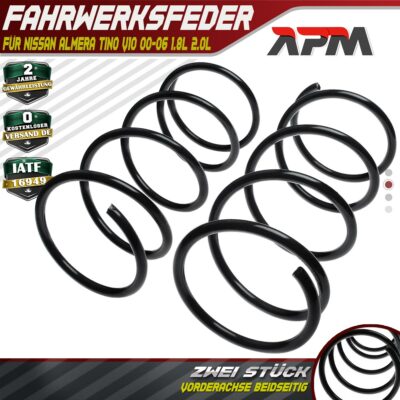 2x Federn Fahrwerksfeder Vorderachse für Nissan Almera Tino V10 2000-2006 1.8L