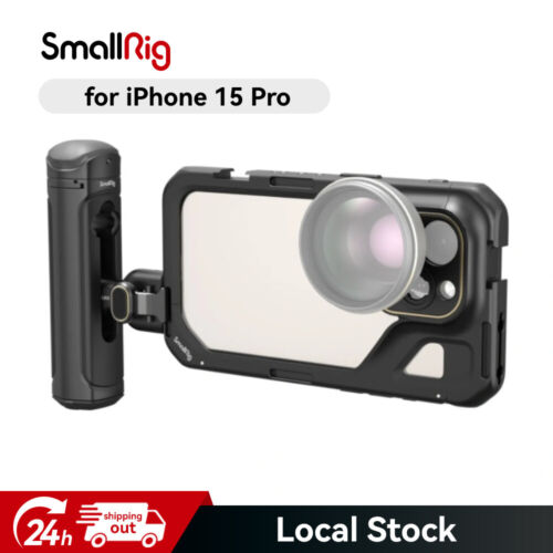 SmallRig Pojedyncza ręczna klatka na telefon Zestaw do iPhone 15 Pro Zestaw klatek do vloga - Zdjęcie 1 z 15