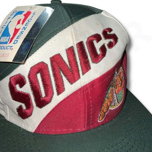 Vintage RARE Logo 7 Seattle Sonics Hat SnapBack Green Red Key Arena SuperSonics - Picture 4 of 15