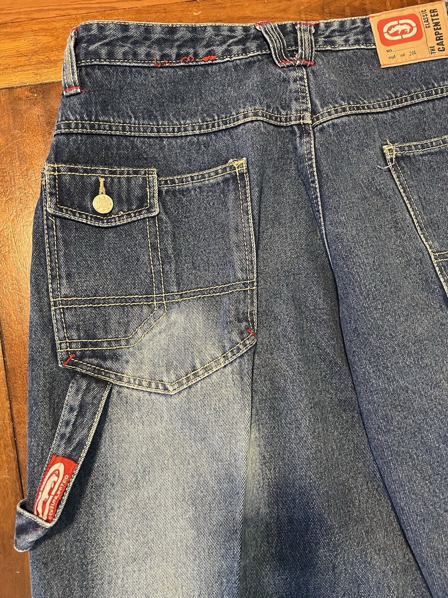 Vtg Ecko Unltd Jeans Mens 40x33 Carpenter Baggy Wide Leg Hip