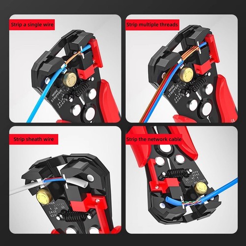8" Self Adjusting Insulation Wire Stripper Cutter Crimper Cable Stripping Tools - Picture 5 of 9