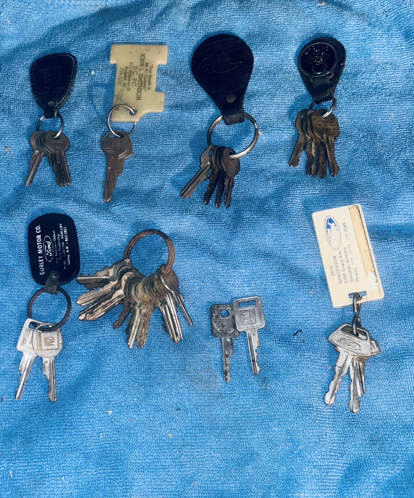 Collection Of Vintage Auto Keys & Keychains Chevrolet Ford Mercury Caddy