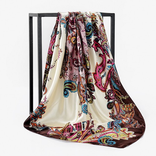 Fashion Scarf Womens Print Imitate Silk Large Square Shawl Stole Hijab 90*90cm✔ - Picture 31 of 32