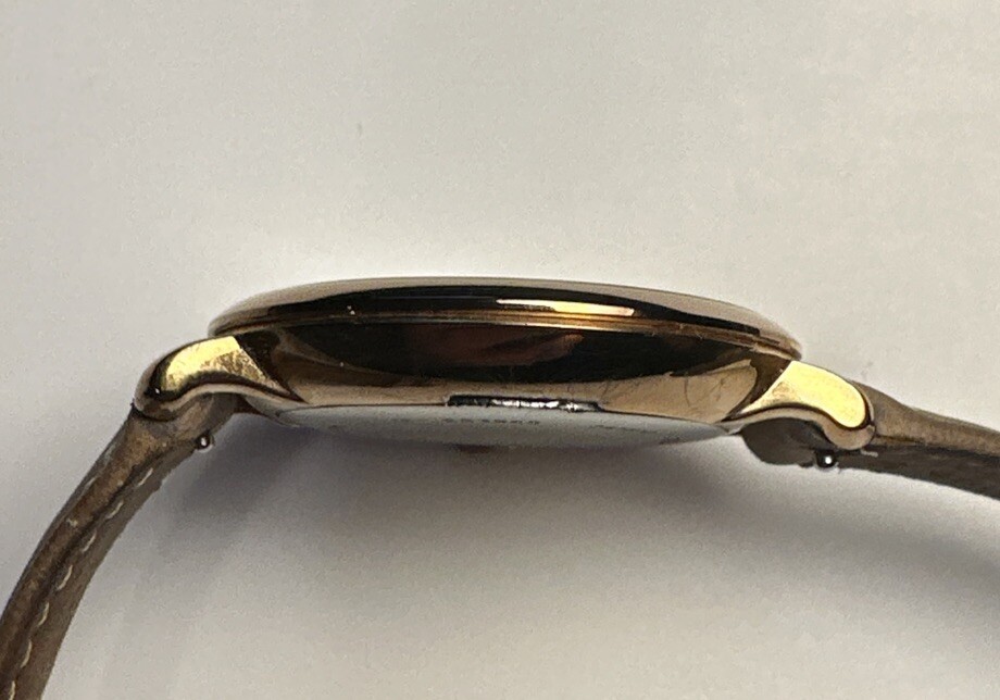 Fossil Jacqueline Watch Women Gold Tone Date Leather Band New Battery