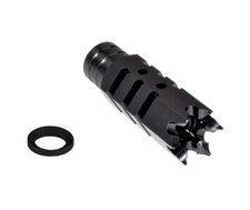 All Steel 1/2x28 TPI Thread Shark Muzzle Brake For 17HMR With Free Crush Washer
