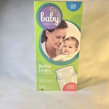Baby Basics 4 fl oz Bottle Liners 100 Ct Compare to Playtex Drop Ins NEW SEALED