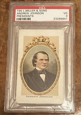 C. 1901 L Miller & Sons LeRoy Cigars Andrew Johnson President T95 PSA 3