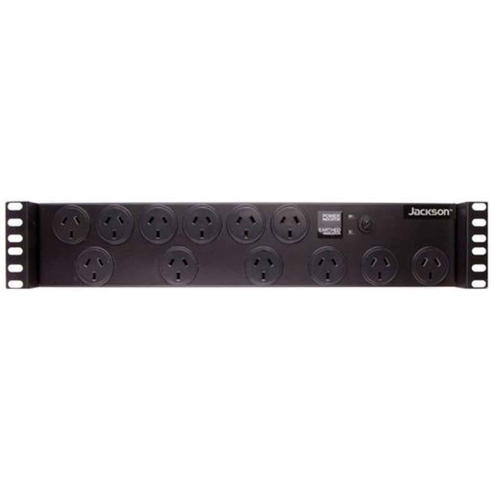 Rack Mount Power Board Jackson 19" 2 RU 12 Way Rail Surge Protector