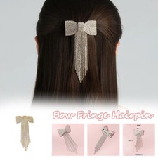 Rhinestone Bow Fringe Hairpin Women Fashion Leisure Hair Clip Hair Accessories