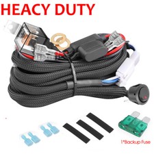 Led Light Bar Wiring Harness Kit On-off Rocker Switch 12v 40amp Relay Car Boat