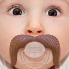 Mustache Pacifier Party Gift Beard Soothie Man Funny Baby BPA Free USA Ship
