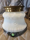 Antique 6" Fitter Frosted Milk Glass Raised Floral Pattern Oil Lamp Shade, White