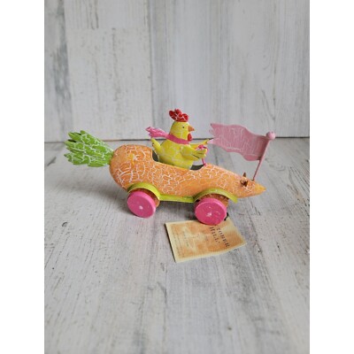 Unique racing chicken Easter carrot ornament Xmas car decor